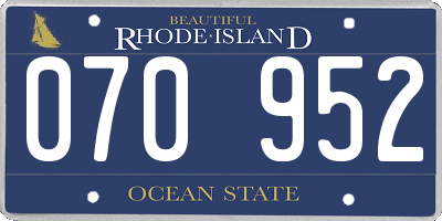 RI license plate 070952