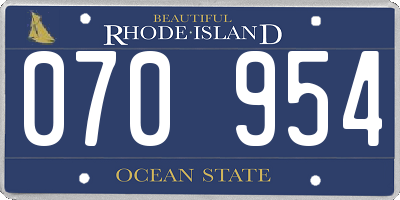 RI license plate 070954
