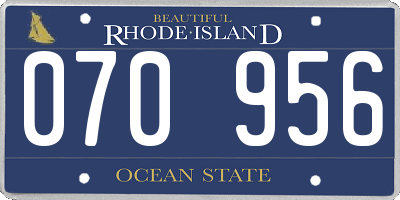 RI license plate 070956