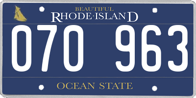 RI license plate 070963
