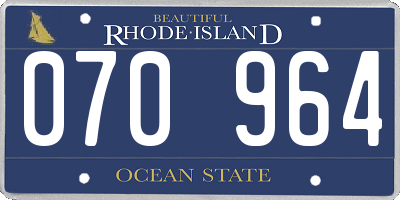 RI license plate 070964