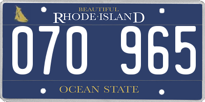 RI license plate 070965