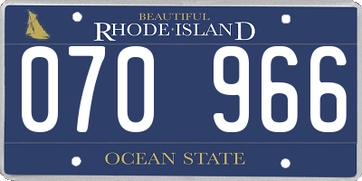 RI license plate 070966