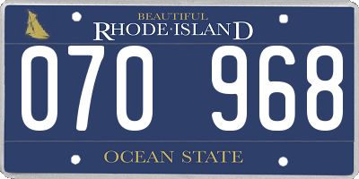 RI license plate 070968