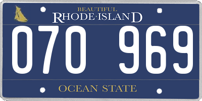 RI license plate 070969