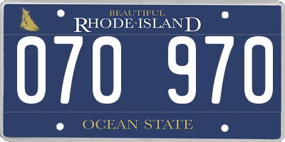 RI license plate 070970