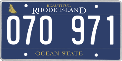 RI license plate 070971