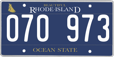 RI license plate 070973
