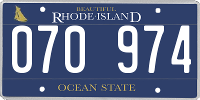 RI license plate 070974