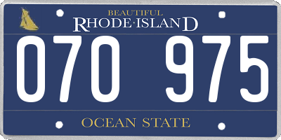 RI license plate 070975