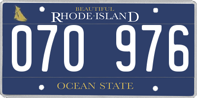 RI license plate 070976