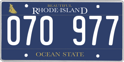 RI license plate 070977