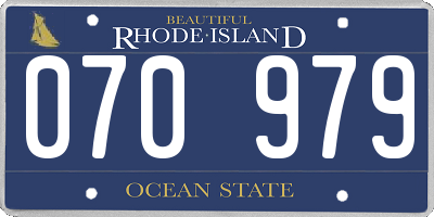 RI license plate 070979