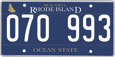 RI license plate 070993