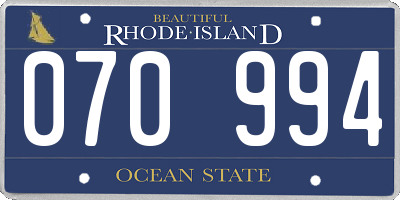 RI license plate 070994