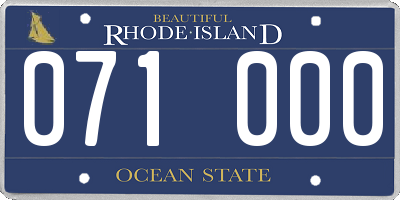 RI license plate 071000