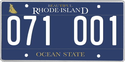 RI license plate 071001