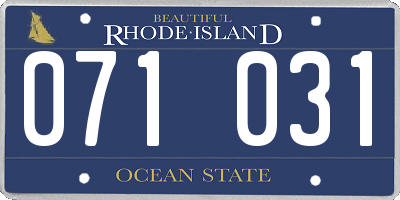 RI license plate 071031