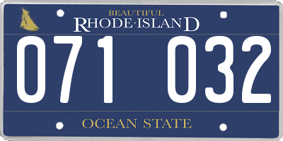 RI license plate 071032