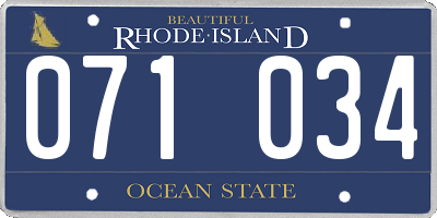 RI license plate 071034