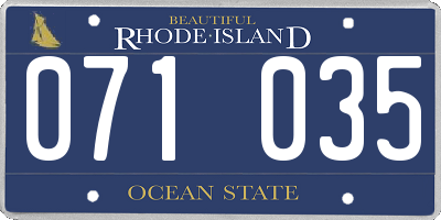 RI license plate 071035