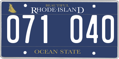 RI license plate 071040