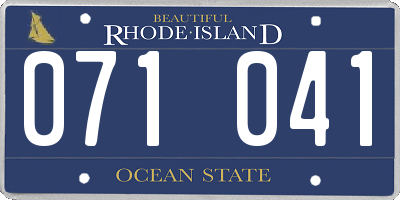 RI license plate 071041