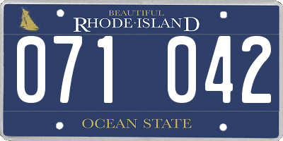 RI license plate 071042