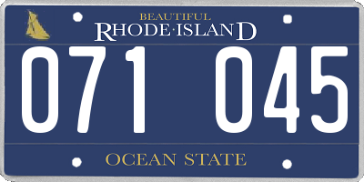 RI license plate 071045