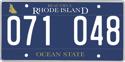 RI license plate 071048