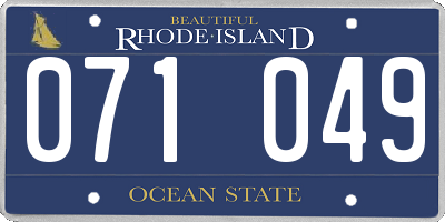 RI license plate 071049