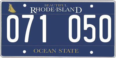 RI license plate 071050
