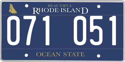 RI license plate 071051