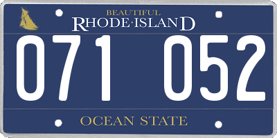 RI license plate 071052