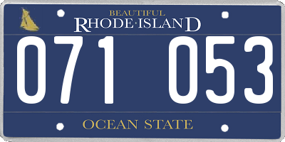 RI license plate 071053