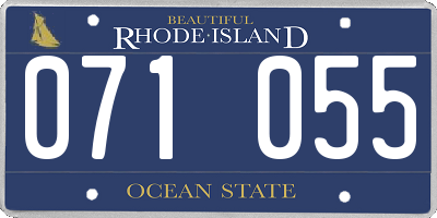 RI license plate 071055