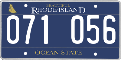 RI license plate 071056