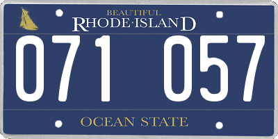 RI license plate 071057