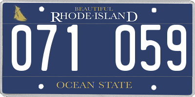 RI license plate 071059