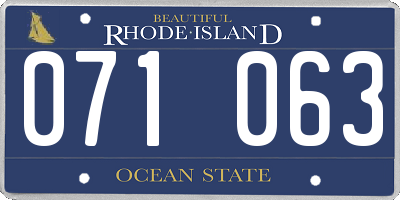 RI license plate 071063