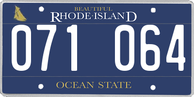RI license plate 071064