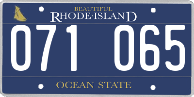 RI license plate 071065