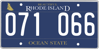RI license plate 071066