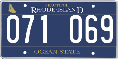 RI license plate 071069