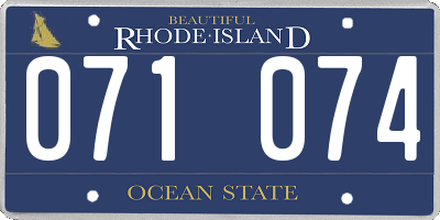 RI license plate 071074