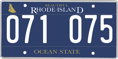 RI license plate 071075