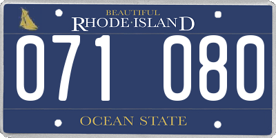 RI license plate 071080