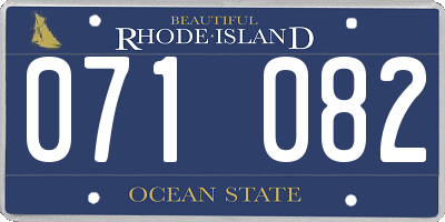 RI license plate 071082