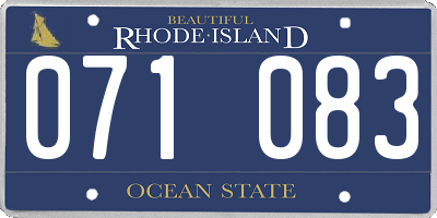 RI license plate 071083