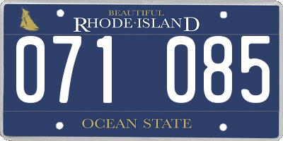 RI license plate 071085